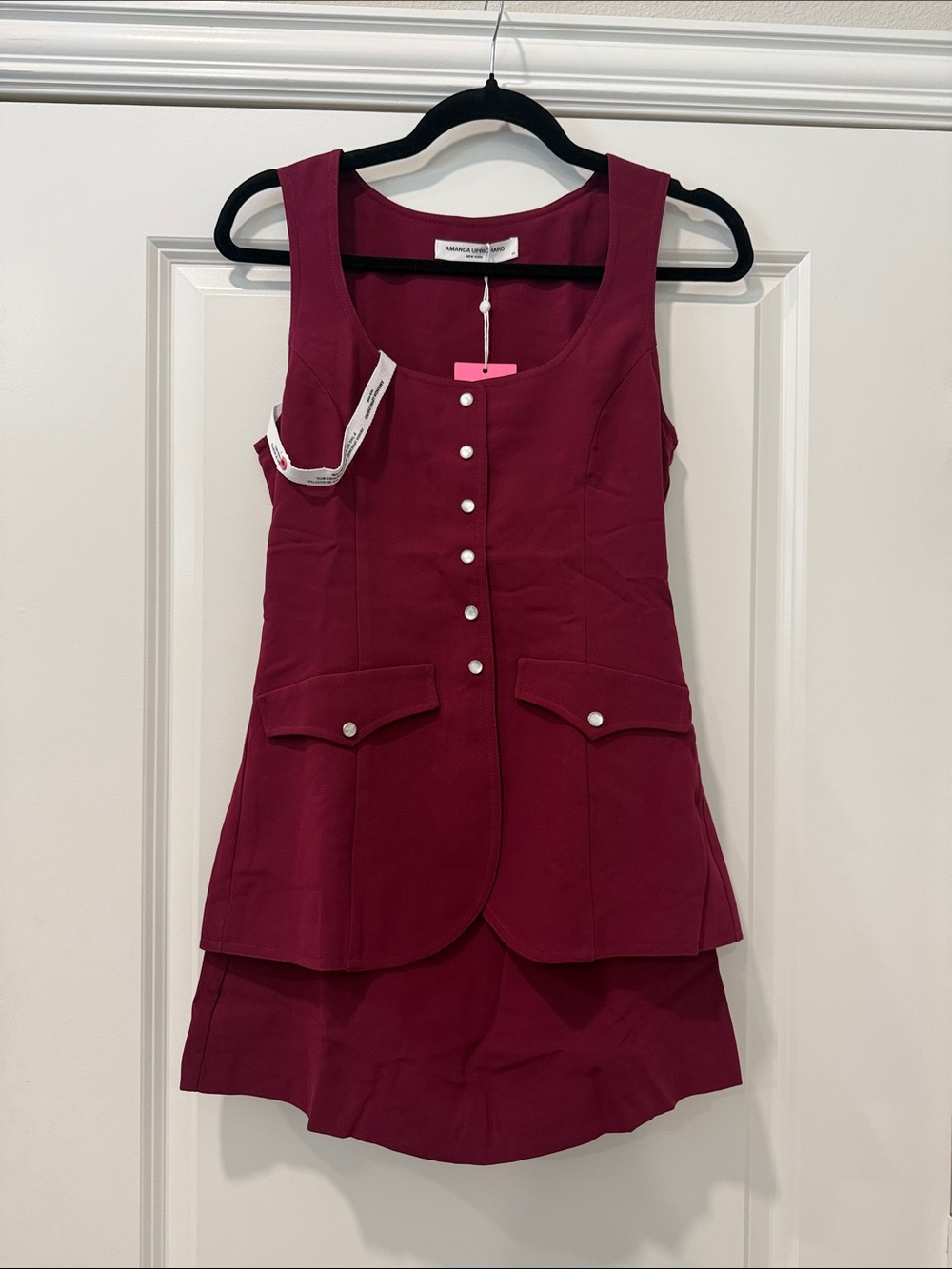 Amanda Uprichard Kya Western Romper Syrah Size XS NWT